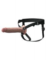 Телесный пустотелый фаллопротез 9’’ Hollow Silicone Strap-On - 24,1 см.